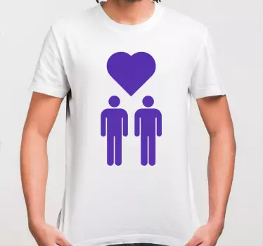 Lila szerelem szimbólum pólók párosít - TenStickers