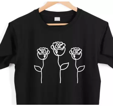 Minimalista rózsák illusztráció póló - TenStickers