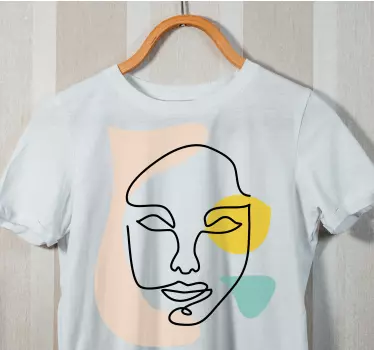 Minimalista vonallal arcfestett póló - TenStickers