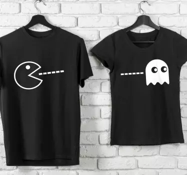 Monocolor pac-man és szellem passzoló ingek pároknak - TenStickers