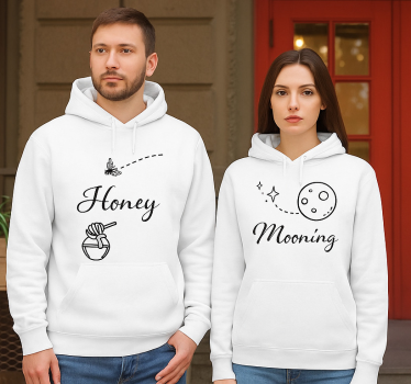 Monokróm mézes hónap pólók párosít - TenStickers