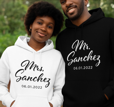 Mr és mrs "sanchez" pólók párosít - TenStickers