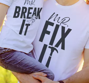 Mr fix it ing apa és fia megfelelő ingek - TenStickers
