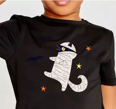 Múmia macska halloween szórakozás póló gyerekeknek - TenStickers