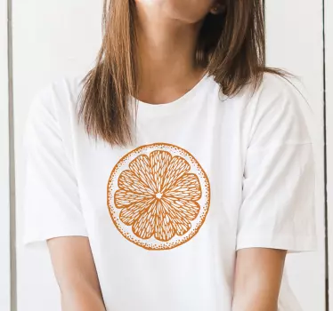 Narancs kézzel rajzolt női póló - TenStickers