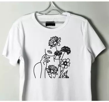 Női és napraforgós minimalista design póló - TenStickers