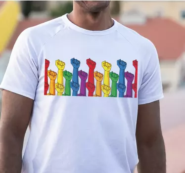 ököl szivárvány színű pólóban - TenStickers