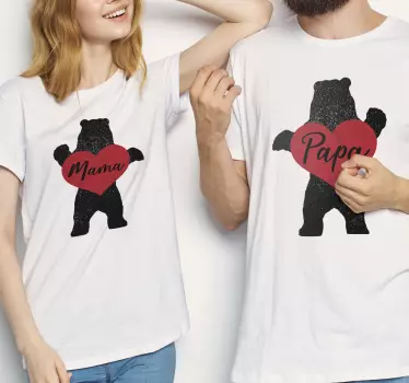 Papa bear & mama bear passzoló ing pároknak - TenStickers