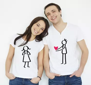 Pár szív gesztus pólók párosít - TenStickers