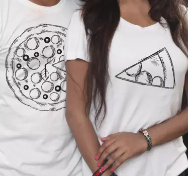 Pizza hiányzik egy szelet, amely megfelel a párok ingének - TenStickers