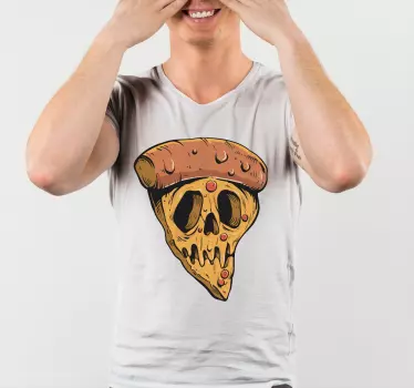 Pizza koponya graffiti stílusú póló - TenStickers
