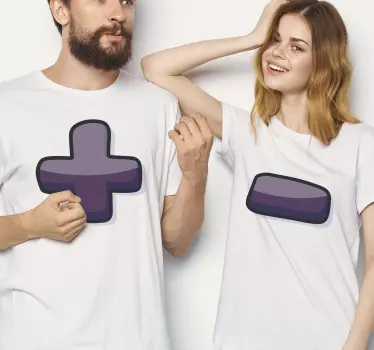 Plusz és mínusz megfelelő ingek pároknak - TenStickers
