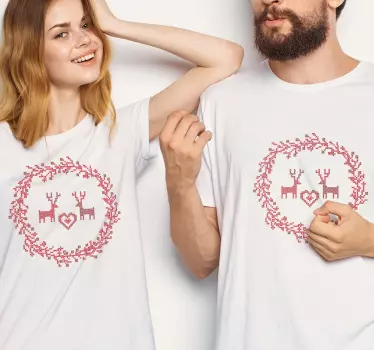 Pólók párosít - rénszarvas szerelem pár - TenStickers