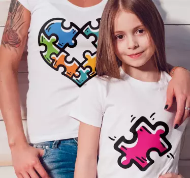 Puzzle szív anya és lánya ing - TenStickers