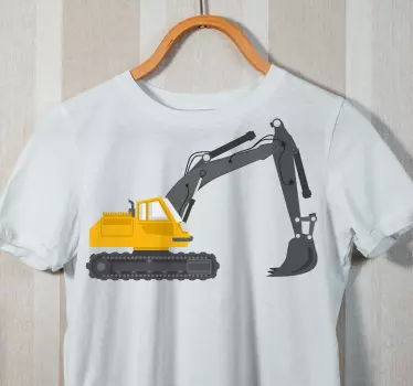 Sárga kotrógép rajz gyerek ing - TenStickers