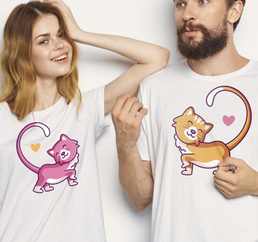 Szerelmes macskák pároknak megfelelő ingek - TenStickers