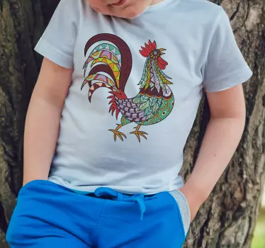 Színes kakas mintás póló gyerekeknek - TenStickers