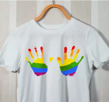 Színes kézlenyomatok mintázata anya és lánya póló - TenStickers