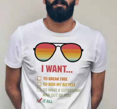 Színes napszemüveg nyilatkozat póló - TenStickers