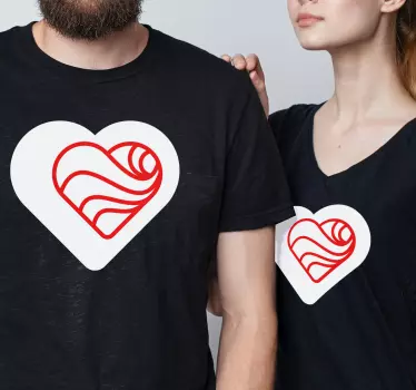 Szív mintás ölelés pólók párosít - TenStickers
