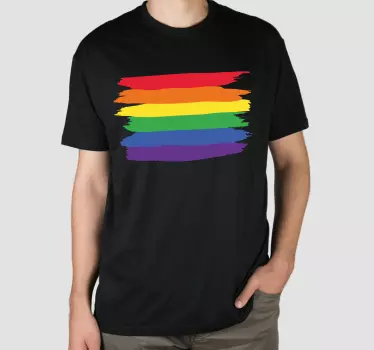 Szivárvány színű csíkok póló - TenStickers