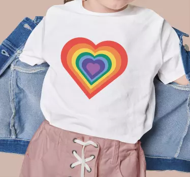 Szivárvány szívmintás gyerek ing - TenStickers
