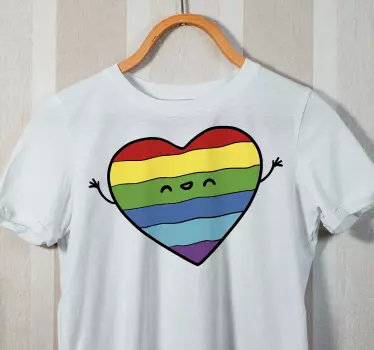 Szivárványos smiley szív póló - TenStickers