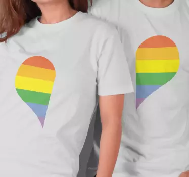 Szivárványszívhez illő ing a párok számára - TenStickers