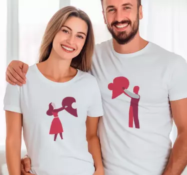 Szívben egyesülve pólók párosít - TenStickers