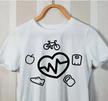 Szívverés fitness szimbólumok póló - TenStickers