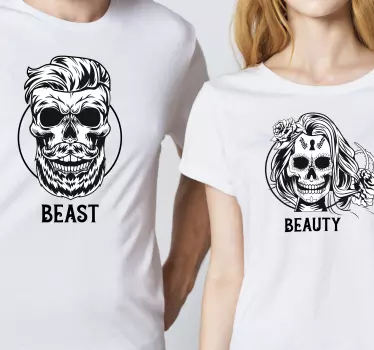 Szörny és szépség pár anya és lánya póló - TenStickers