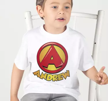 Szuper kezdőbetűs gyerek póló - TenStickers