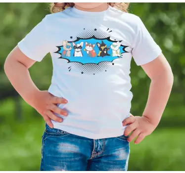 Szuperhős kutyák gyűjteménye póló gyerekeknek - TenStickers
