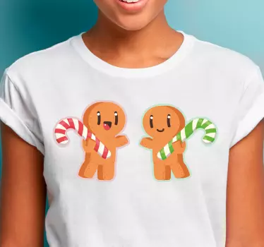 Táncos gyömbéres, cukorka, karácsonyi póló ing - TenStickers