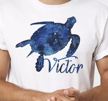 Teknős póló galaxis mintával és névvel - TenStickers