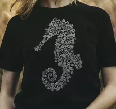 Tengeri ló virágos minta póló - TenStickers