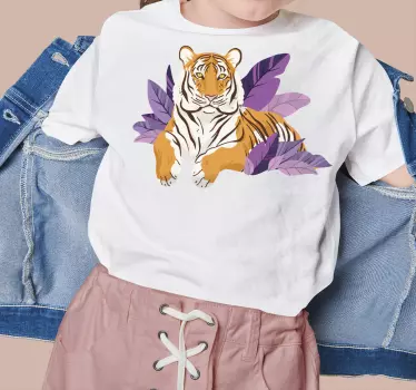 Tigris a levelek között póló gyerekeknek - TenStickers