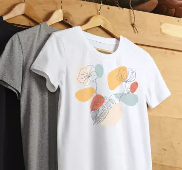 Virágos minimalista fehér póló - TenStickers