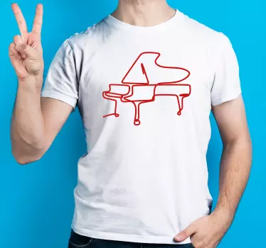 Zongora kontúr grafika póló - TenStickers