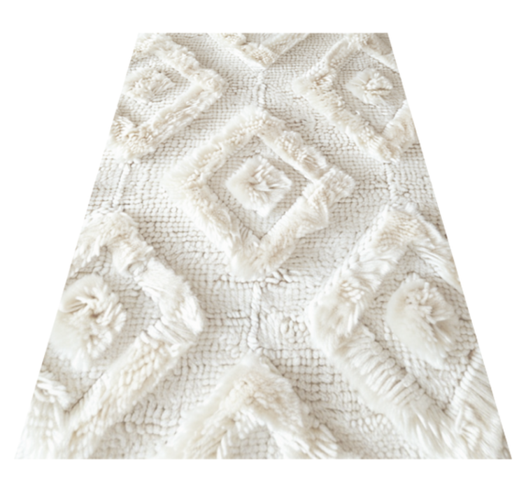 Gyémánt minta Vinil szőnyeg fehér - TenStickers