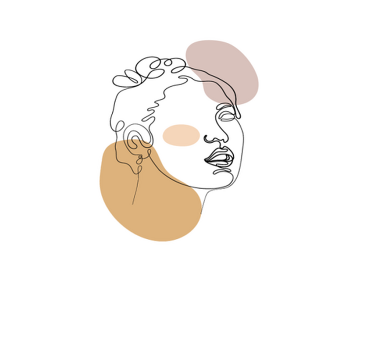 Absztrakt arc és körök Vinil szőnyeg fehér - TenStickers