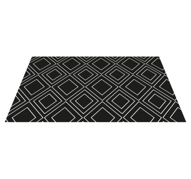 Fekete vinil szőnyeg geometrikus vonal design - TenStickers