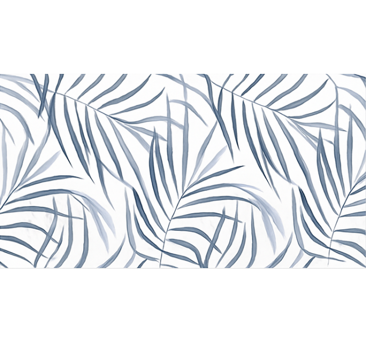 Vékony levelek kialakítása Vinil szőnyeg kék - TenStickers