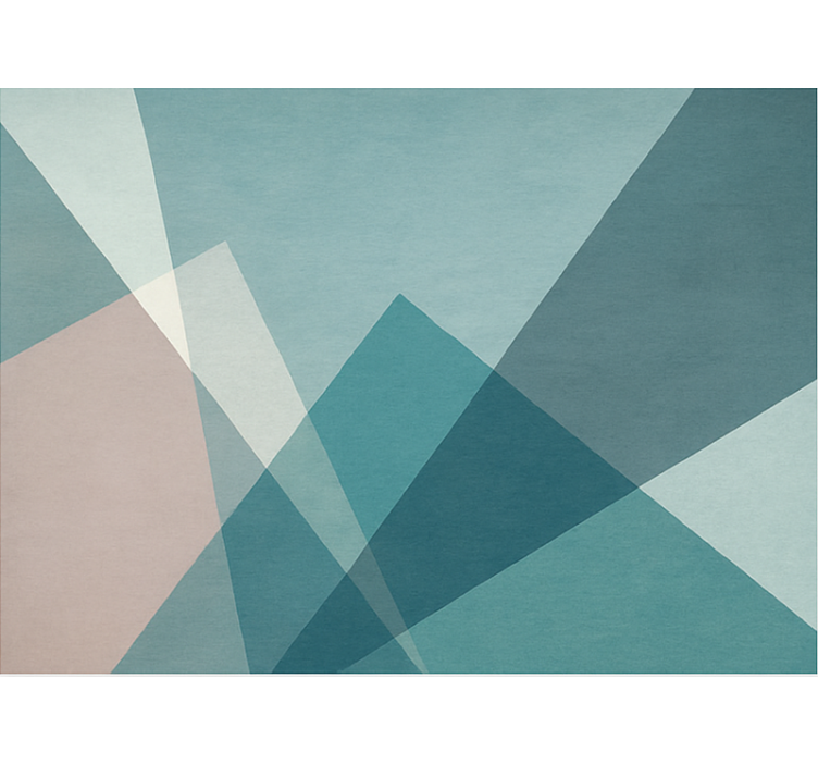 Geometrikus absztrakt design Vinil szőnyeg kék - TenStickers