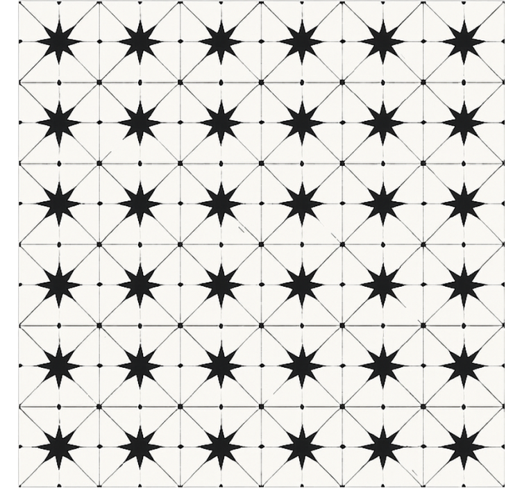 Enkaustikus csillagminta vinil szőnyeg étkező - TenStickers