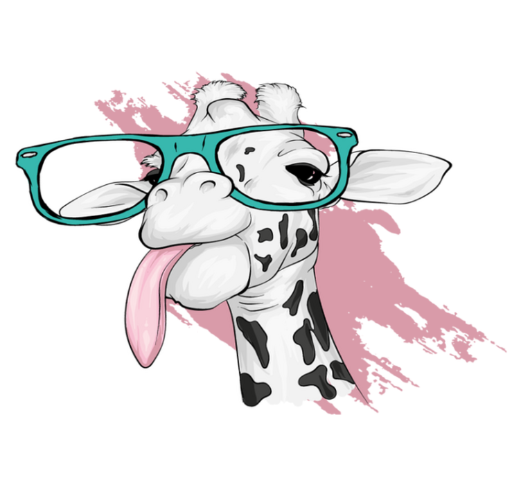 Zsiráf locsolás vinil szőnyeg állat - TenStickers