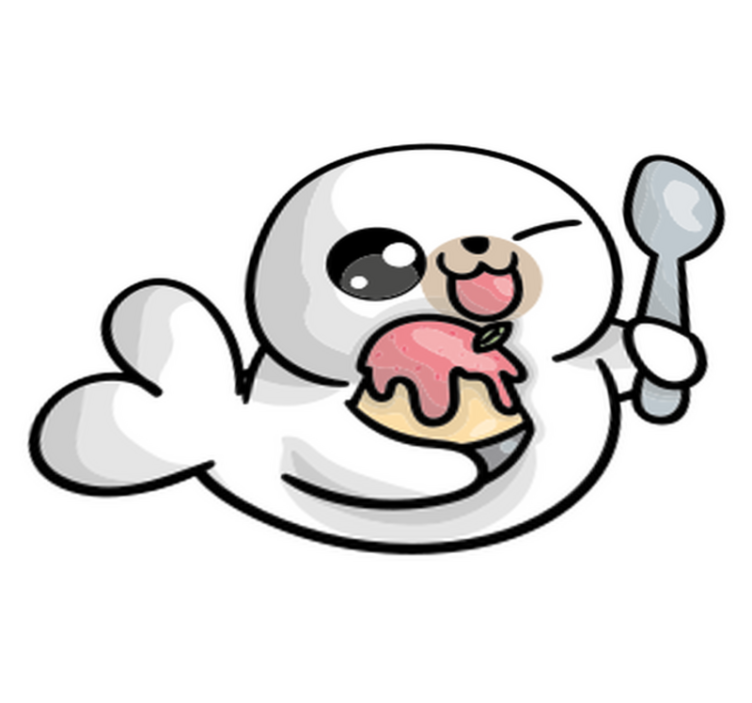 Anime bébi fókás vinil szőnyeg állat - TenStickers