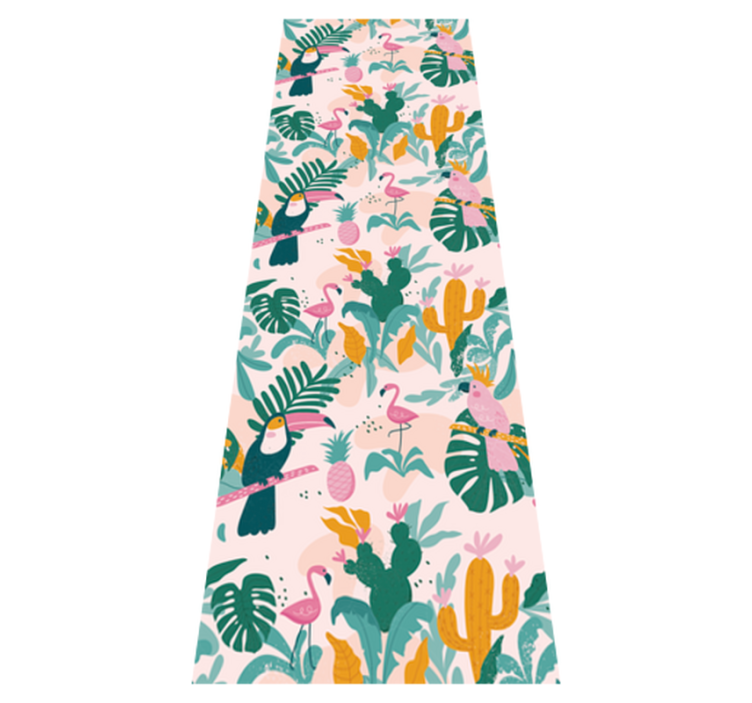 Zöld madarak rózsaszín háttéren vinil szőnyeg állat - TenStickers