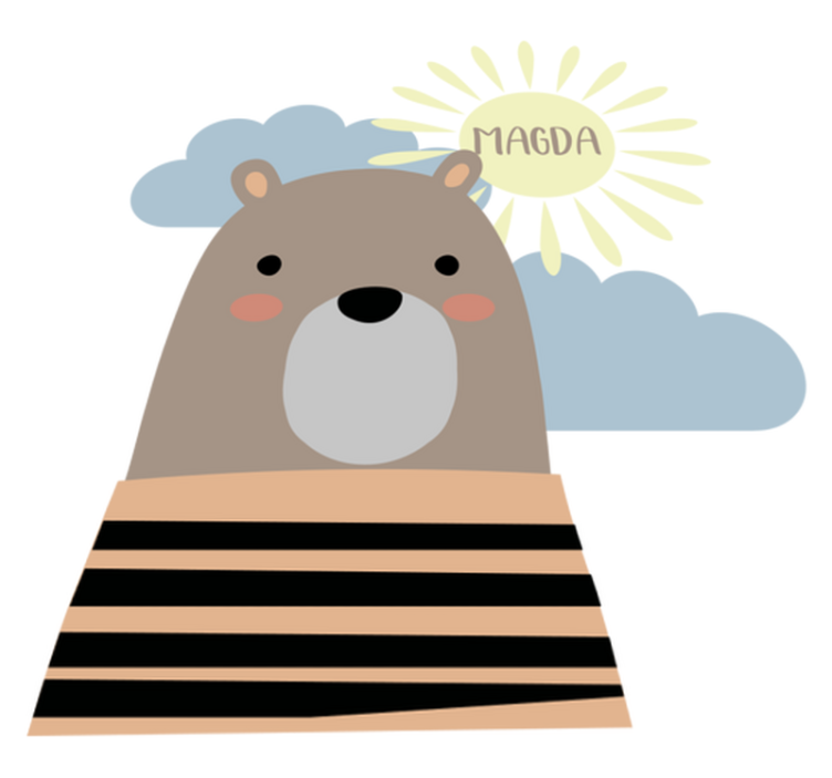 Személyre szabható barna medve vinil szőnyeg állat - TenStickers