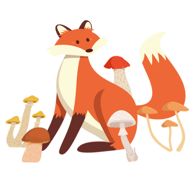 Vidám róka művészet vinil szőnyeg Állat - TenStickers